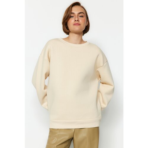 Trendyol Sweatshirt - Ecru - Oversize Cene