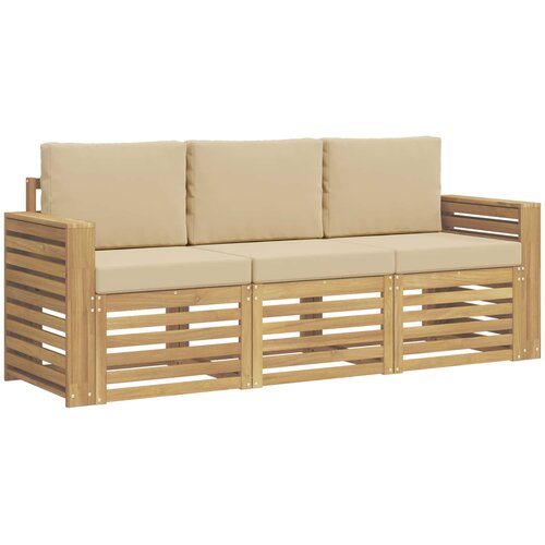  Setovi sofa 3 kom. Bijela i bež Polyester 197.5 x 63 x 73 cm Slike