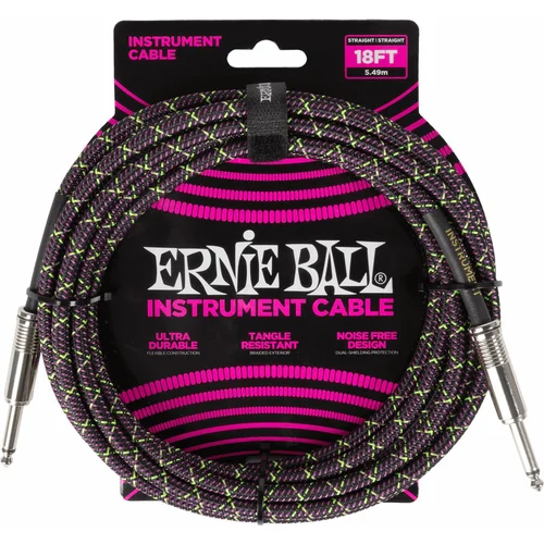 Ernie Ball Braided Instrument Cable Straight/Straight 5,5 m Ravni - Ravni Instrumentalni kabel