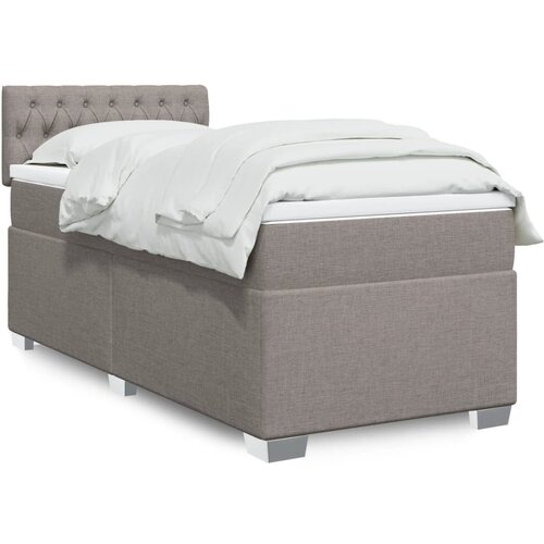  The Living Store Box spring postelja z vzmetnico taupe 90x200 cm blago - Box Spring Postelja, (21496869) Slike