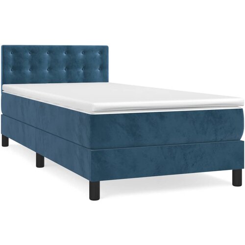 Maison Chic Box spring postelja - Vzmetna postelja z vzmetnico temno modra 100x200 cm žamet SL19579, (21893195) Slike