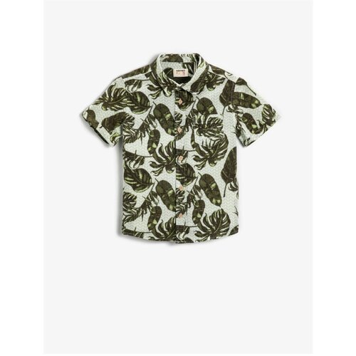 Koton Floral Patterned Pocket Detailed Cotton Shirt Cene