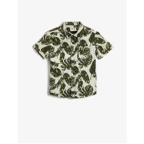 Koton Floral Patterned Pocket Detailed Cotton Shirt