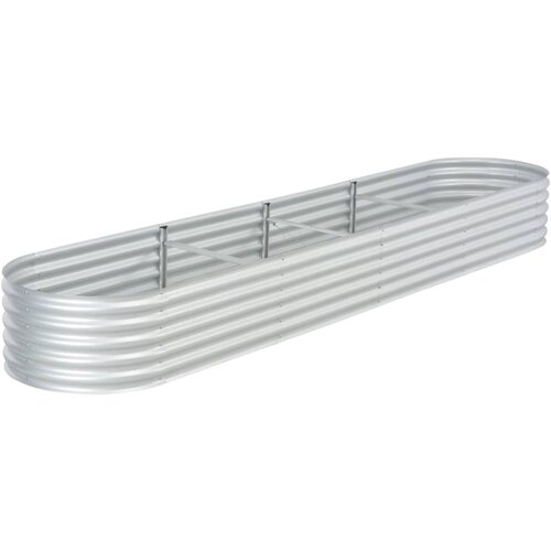 vidaXL Visoka greda 400x80x44 cm pocinkano jeklo srebrna Cene