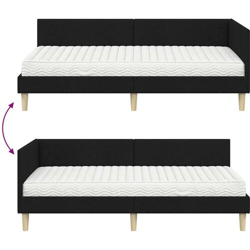  Kutni krevetni okvir s madracem Ostalo 2 pcs Zelena tkanina Slike