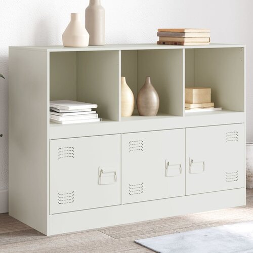 VidaXL Komoda bela 99x39x73 cm jeklo Slike