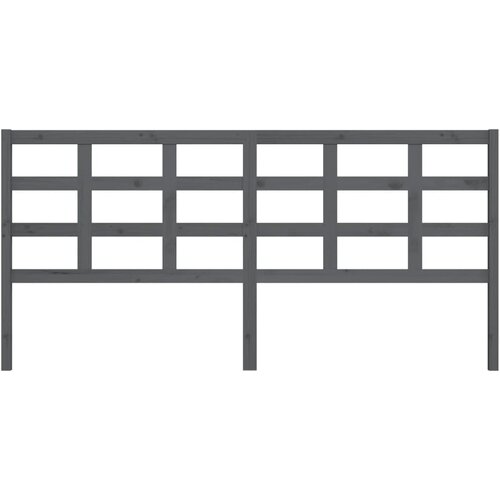 Uzglavlje za krevet sivo 205,5 x 4 x 100 cm od masivne borovine Slike
