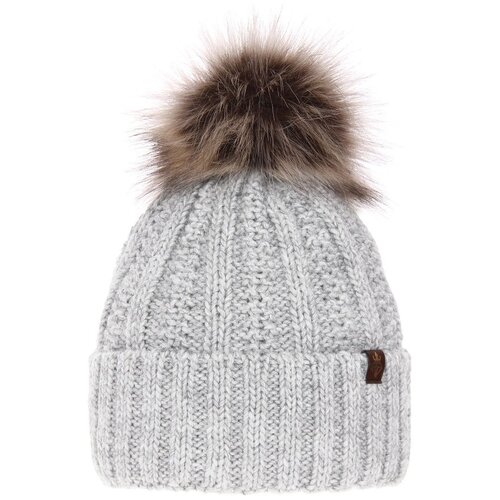 AGBO woman's winter hat grey Rene with pompom Cene