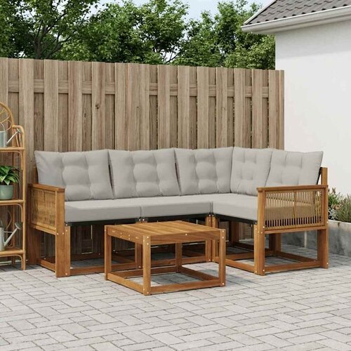  Set vanjskih sofa 5 kom. Prirodna i svjetlosiva Cijene