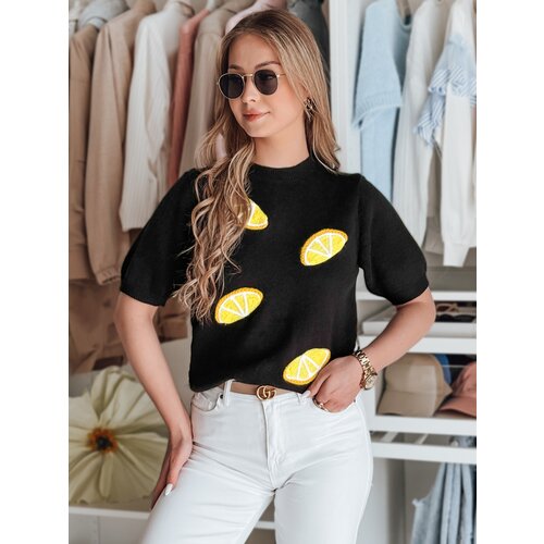 DStreet Sweter damskie oversize z cytrynami CYTRYNKA czarny Slike