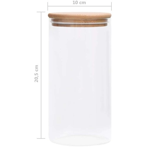 VidaXL Staklenke za pohranu s poklopcima od bambusa 4 kom 1200 ml Slike