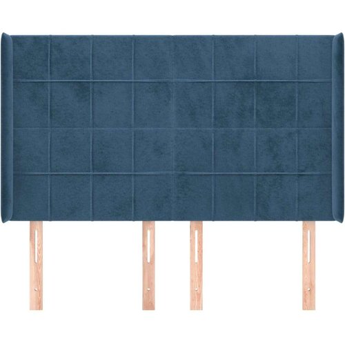  Uzglavlje s u&amp;scaron;ima tamnoplavo 147x16x118/128 cm bar&amp;scaron;unasto Slike