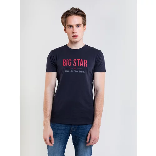 Big Star Man's T-shirt_ss T-shirt 150045 Blue Knitted-403