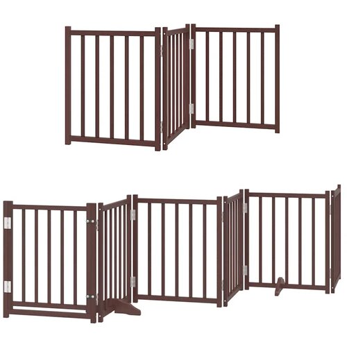  Vrata za pse s vrata&amp;scaron;cima 15 panela sklopiva 750 cm drvo topole Smeđa 50 x 60 x 2 cm Slike