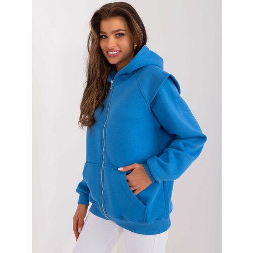 Fashion Hunters Navy blue women's oversize hoodie Slike