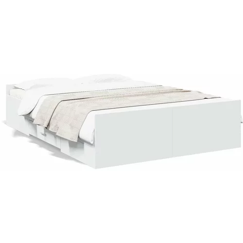  Okvir kreveta s ladicama bijeli 135 x 190 cm konstruirano drvo