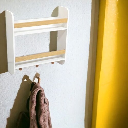 Kinder_Home Dečija Polica - Zid Sa Policama I Ve&amp;scaron;alicama, Bela Slike