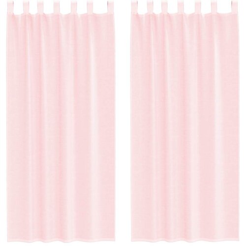 vidaXL Voile zavjese s petljama 2 kom svijetlo ružičaste 140x245 cm - Svijetlo ružičasta 140 x 245 cm 1 s petljama Cene