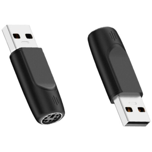 INF PS2 Interface USB Male to PS2 Female Adapter (Pack of 2) - Black ABS USB to PS2 Converter for Keyboard and Mouse, (5000276601) Cene