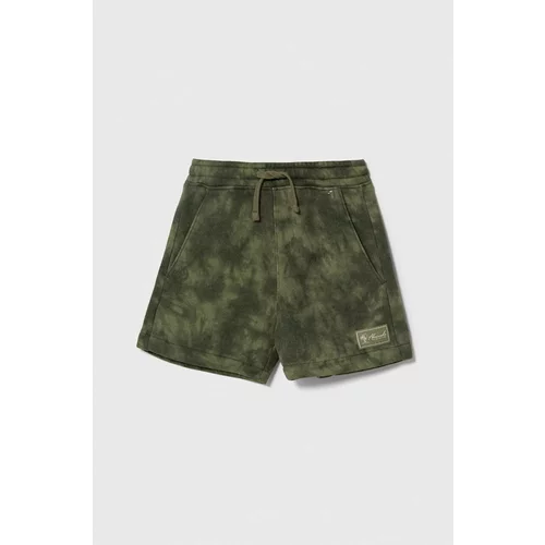 Abercrombie & Fitch Otroške kratke hlače zelena barva