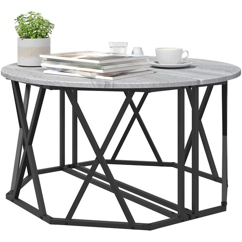  Kava Stol Siva Sonoma 80 x 80 x 42 cm Inženjerska drva i čelik Slike