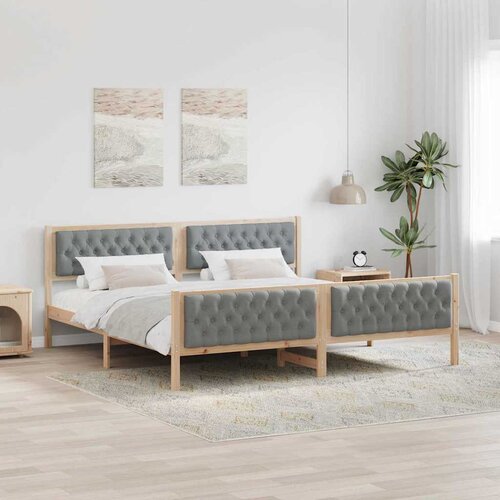  Krevetna konstrukcija s uzglavljem Svijetlo siva 200 x 200 cm Cijene