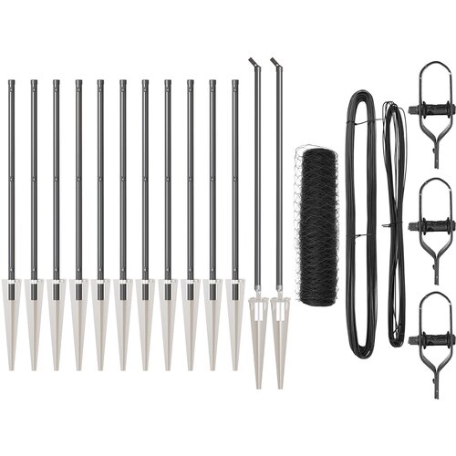 vidaXL set ograj Set 2 Siva Prašno lakirano jeklo 25 x 0.5 m Ograja Cene