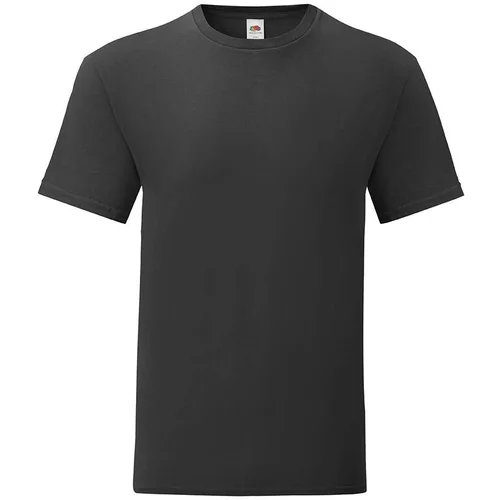 Fruit Of The Loom Black men's t-shirt in combed cotton Iconic with sleeve