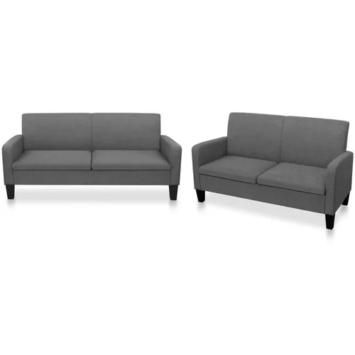  2-dijelni set sofa od tkanina tamnosivi