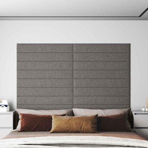  Zidna uzglavlja 12 pcs Svijetlo siva 90 x 15 cm tkanina Cijene