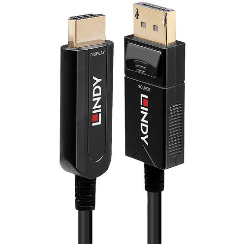 Lindy DisplayPort / HDMI / steklena vlakna adapterski kabel DisplayPort vtič\, HDMI-A vtič 40.00 m črna 38493 Ultra HD (4k) HDMI DisplayPort kabel, (20421172) Cene