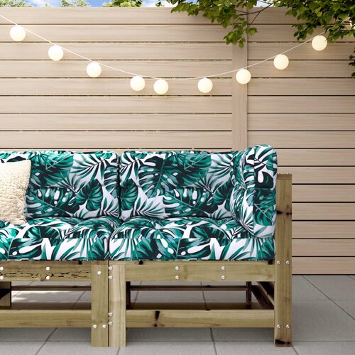 VidaXL Kutna sofa od impregnirane borovine s jastucima Slike