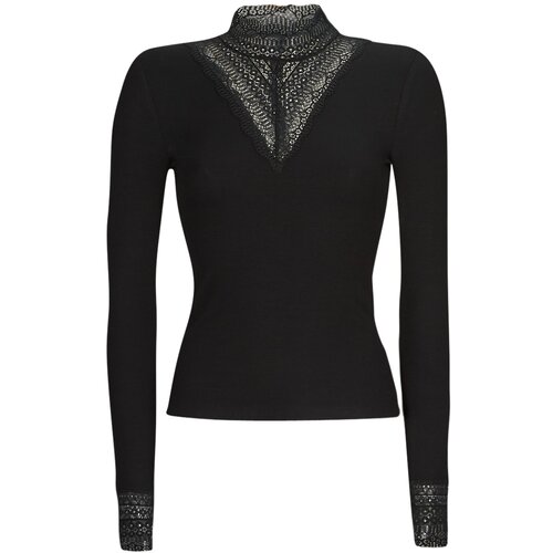 Only Topi &amp;amp; Bluze ONLTILDE L/S HIGH NECK LACE TOP JRS Črna Slike