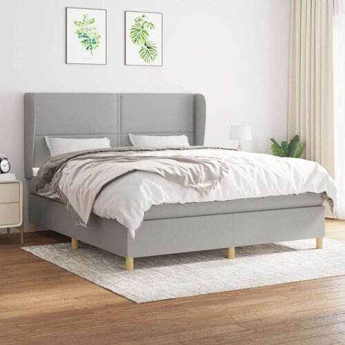  Krevet box spring s madracem svjetlosiva 160x200 cm tkanina Cijene