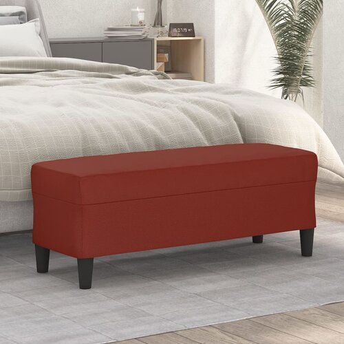  Klupa crvena boja vina 100 x 35 x 41 cm od umjetne kože Cijene