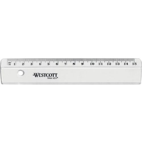 Westcott Ravnilo 15cm pvc prozorno e-10150 bp Slike