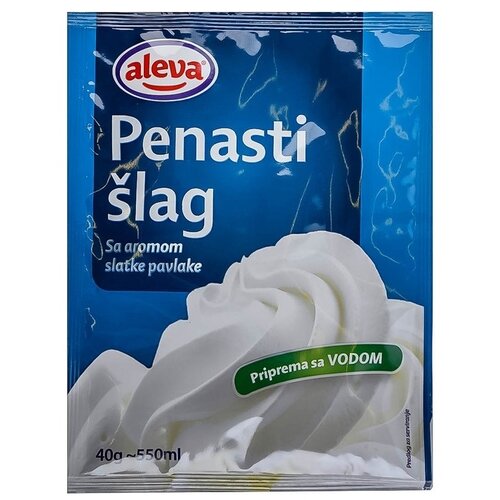 Aleva penasti šlag sa aromom slatke pavlake priprema sa vodom 40g kesica Cene