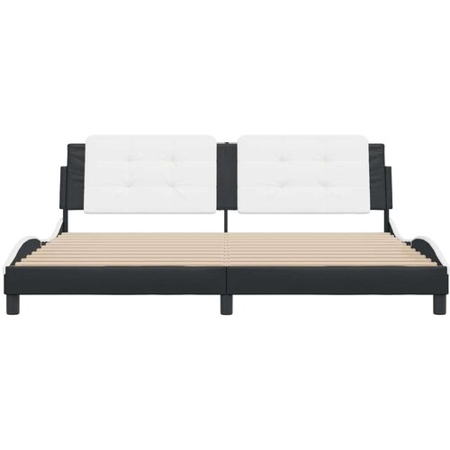  Okvir za krevet s uzglavljem crno-bijeli 200x200cm umjetna koža Slike
