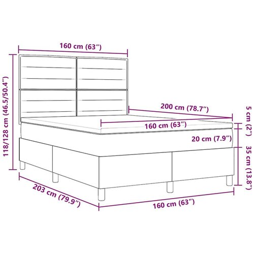 Box spring krevet s madracem Crna 160 x 200 cm tkanina Slike