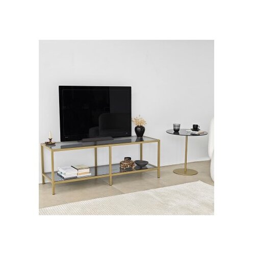 Hanah home basic - dark grey, gold dark greygold tv stand Slike
