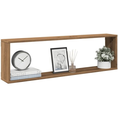 vidaXL Stenske kockaste police 4 kosi artisan hrast 100x15x30 cm Cene