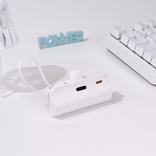  power bank prenosiva baterija privezak 5000mAh 15W lightning bela Slike