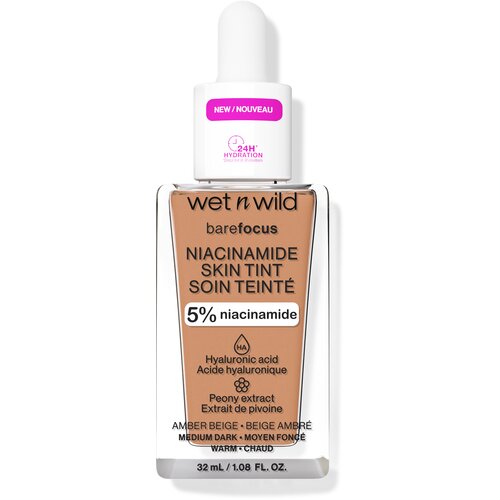 Wet'n wild Bare focus niacinamide skin tint Tonirani serum amber beige medium dark 32ml Slike