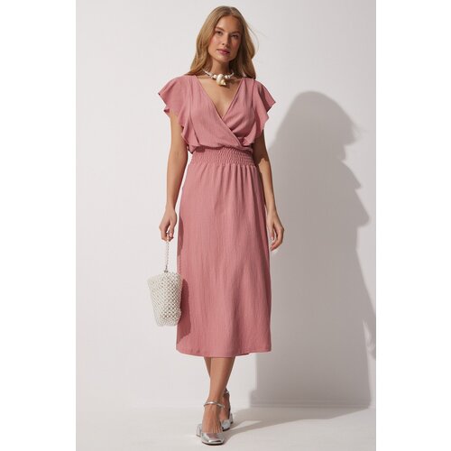  Women's Dry Rose Ruffles, Textured Knitted Dress Cene