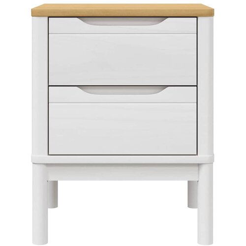  Noćni ormarić FLORO vo&amp;scaron;tano bijeli 45x39x57 cm masivna borovina Slike