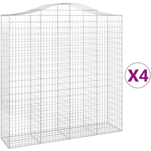  Lučne gabionske ko&amp;scaron;are 4 kom 200x50x200/220cm pocinčano željezo Slike