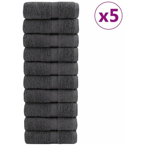VidaXL Ručnici za goste 50 kom antracit 30x50 cm 600 gsm 100 % pamuk Slike
