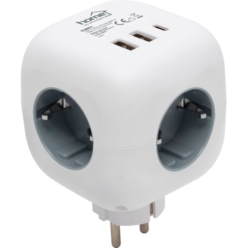 Home Razdelilnik s 3 vtičnicami, 3 x USB, kocka - CUBE1 Cene