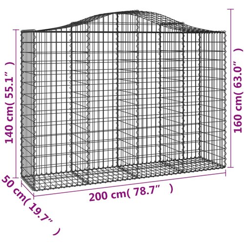  Lučne gabionske ko&amp;scaron;are 11kom 200x50x140/160cm pocinčano željezo Slike
