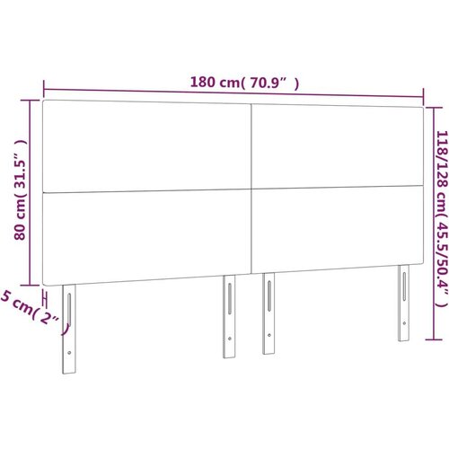  Uzglavlje plavo 180x5x118/128 cm od tkanine Slike